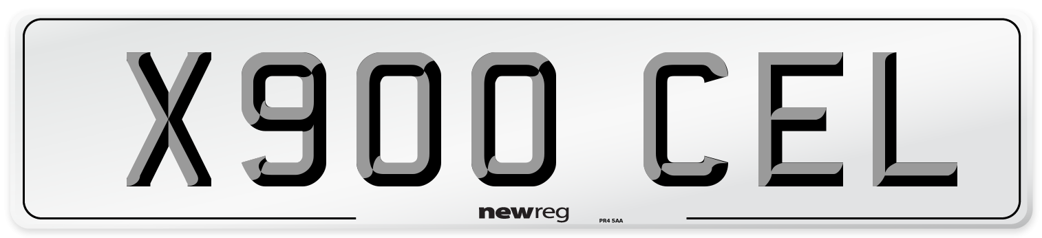 X900 CEL Number Plate from New Reg